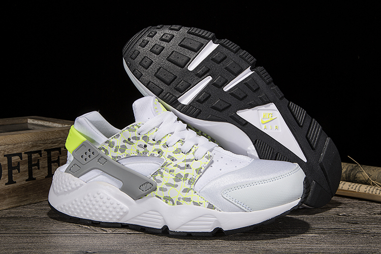 New Women Nike Air Huarache leopard Print White Yellow Shoes - Click Image to Close